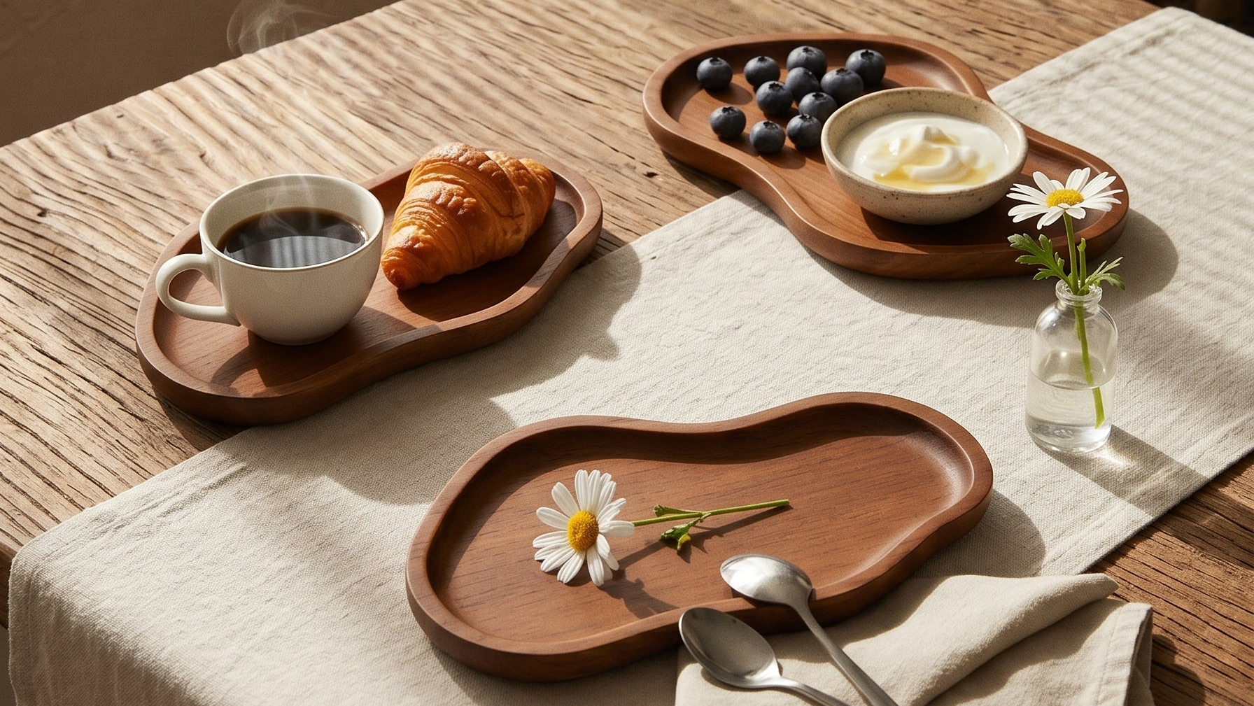 Plateau en bois et accessoires de réception — Happy Muz Deco
