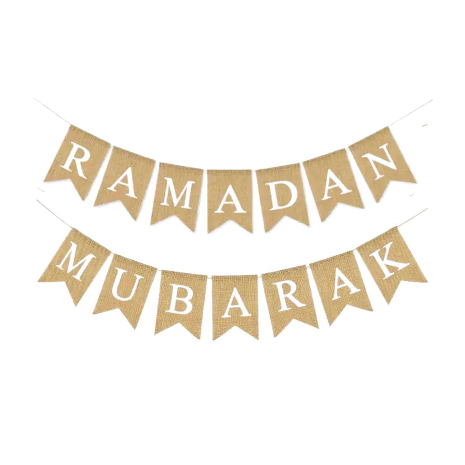 Banderole Ramadan Mubarak Toile de jute A - Happy Muz Deco