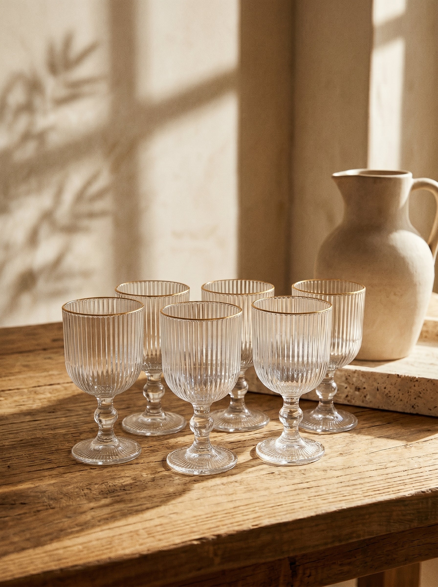 Lot de 6 Verres à pied Line – Liseré Doré