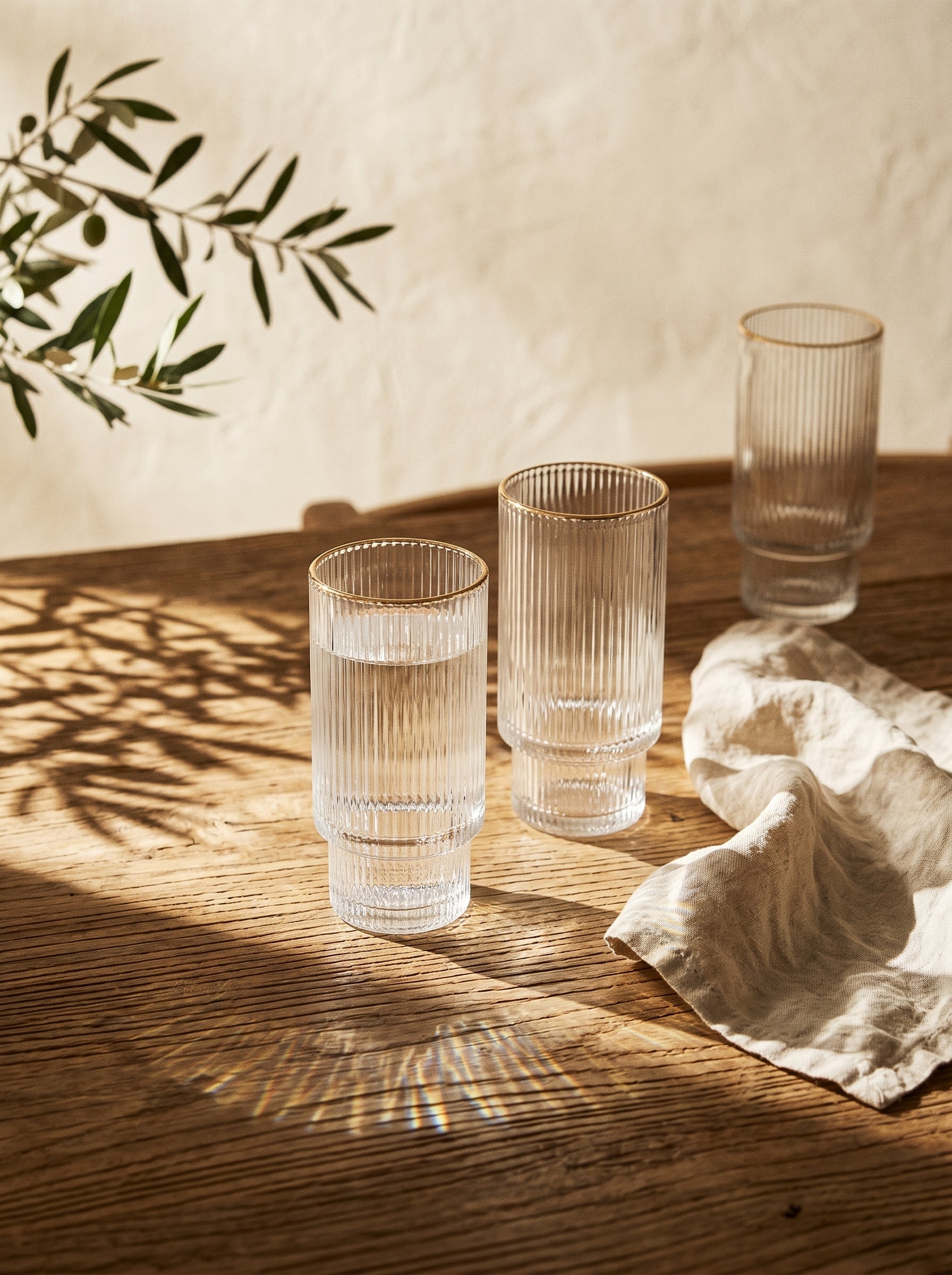 Lot de 6 grands Verres Lines – Liseré Doré