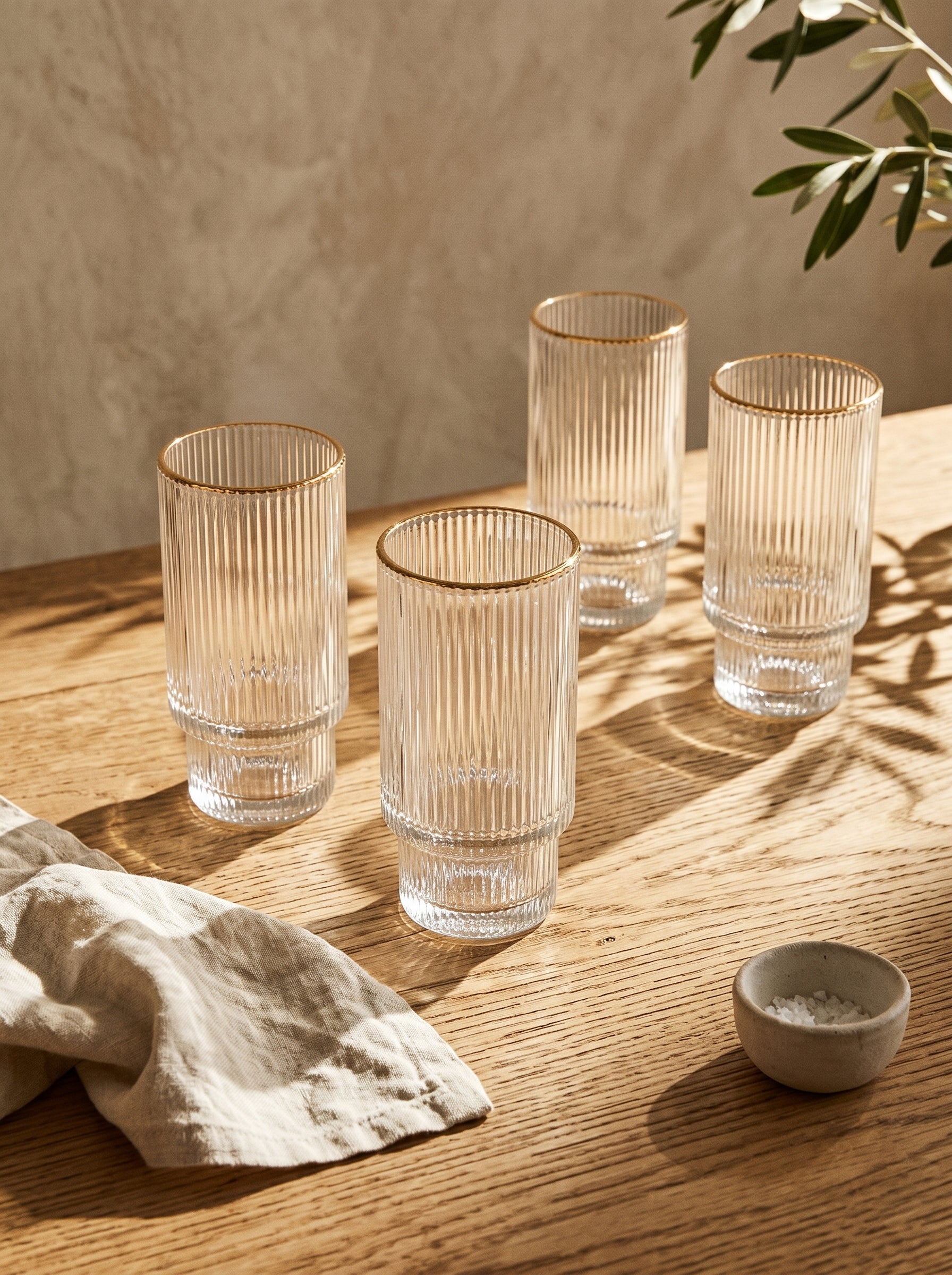 Lot de 6 grands Verres Lines – Liseré Doré