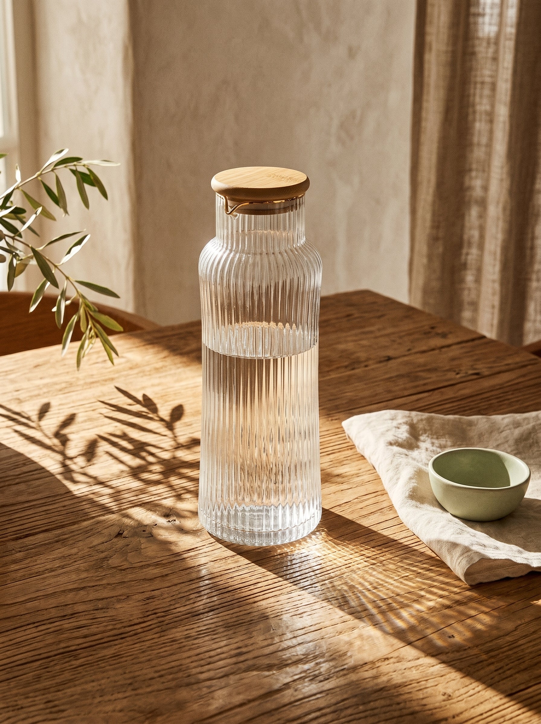 Carafe en verre avec bec – Liseré doré