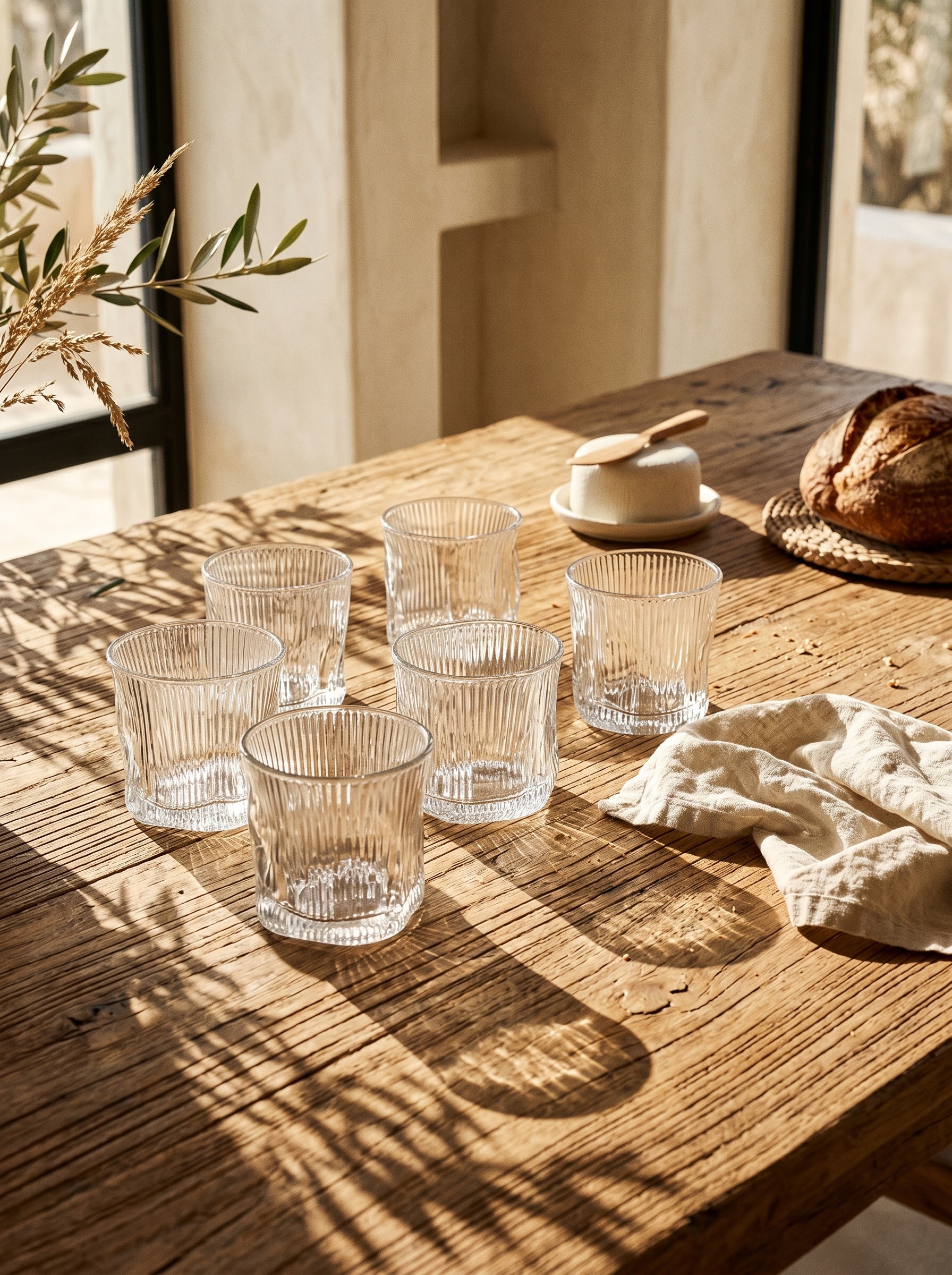 Lot de 6 Petits Verres Design Wave Lines