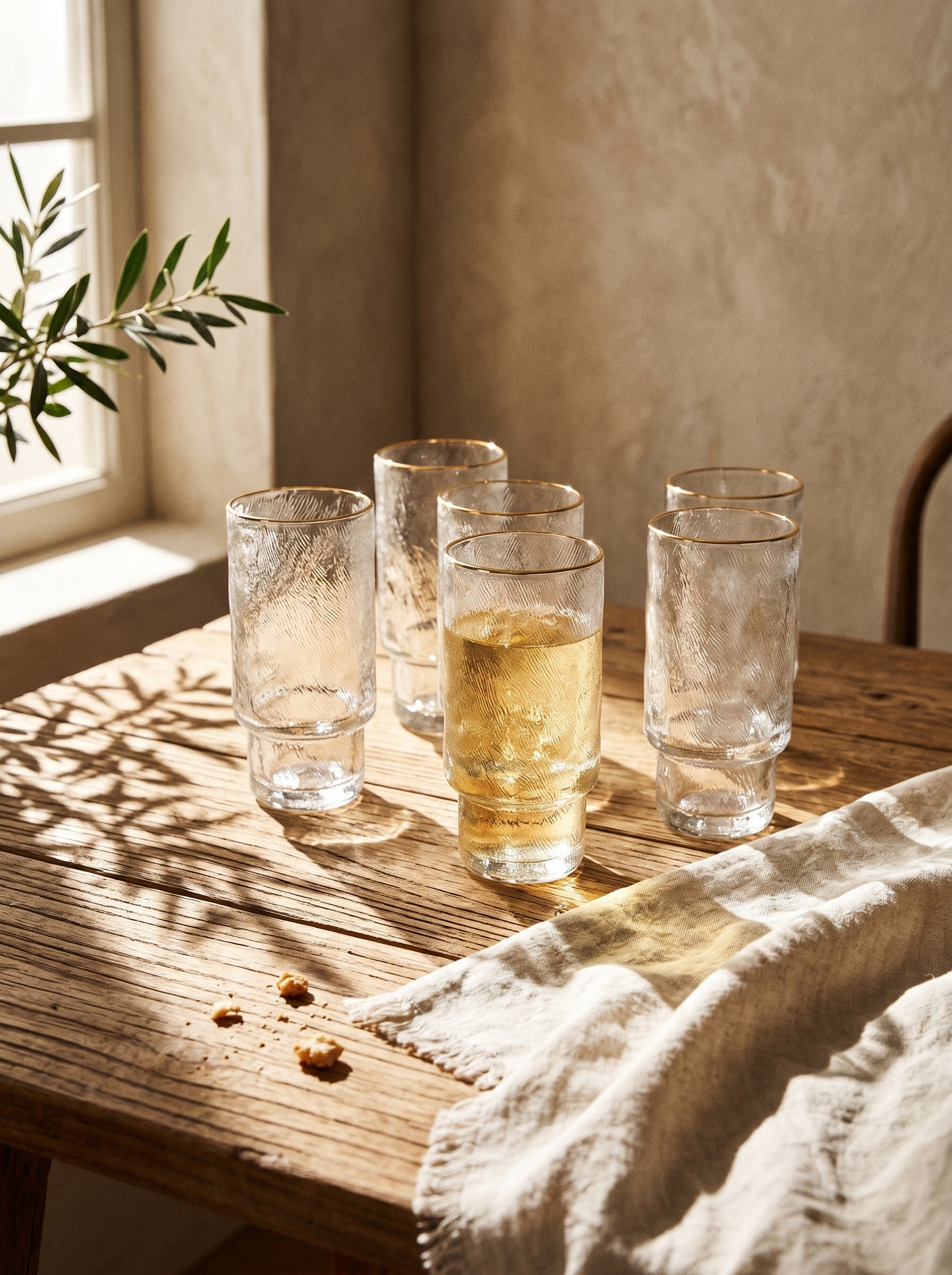 Lot de 6 grands Verres Ice – Liseré Doré
