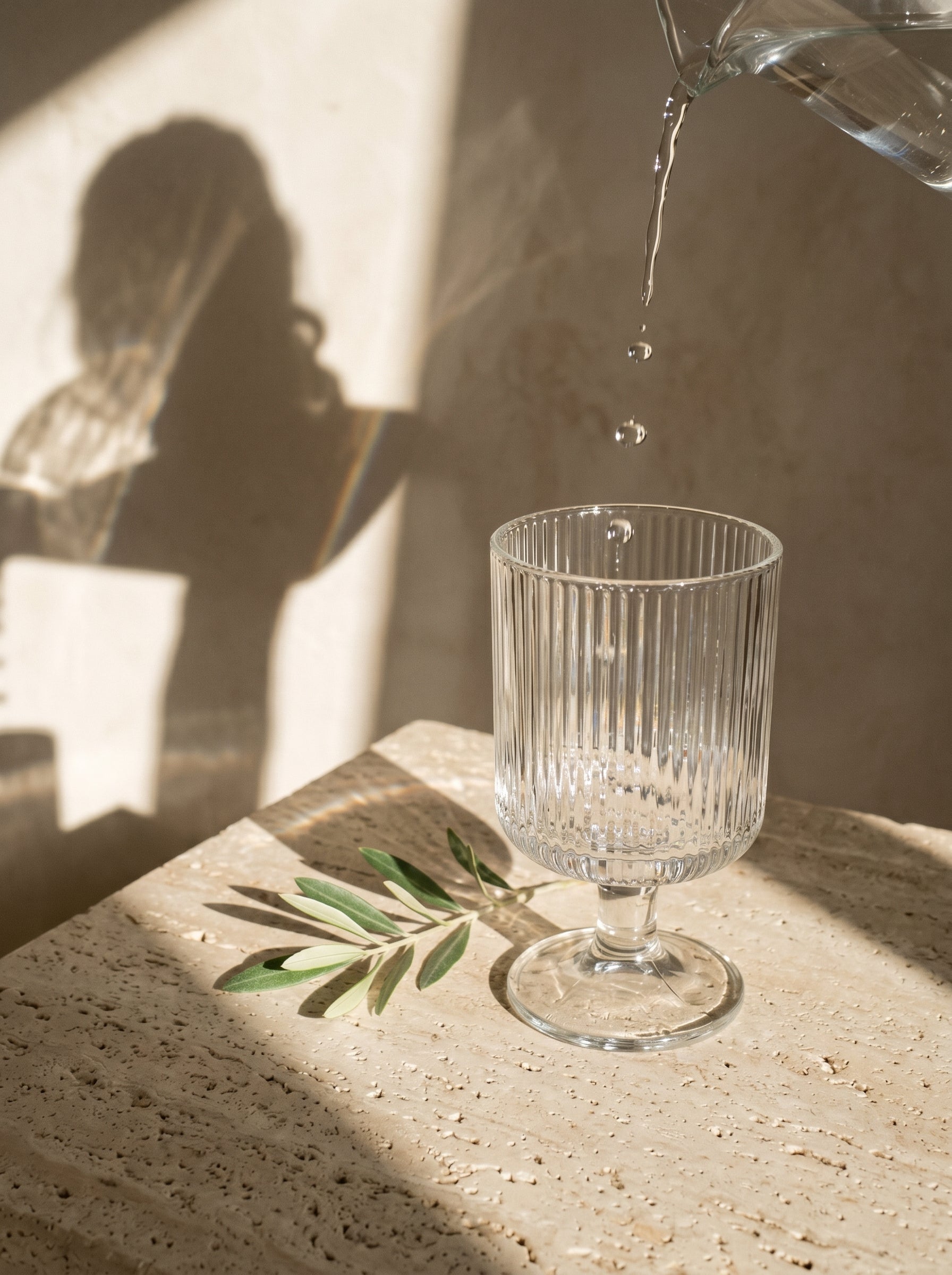 Lot de 6 verres à pied striés Lines