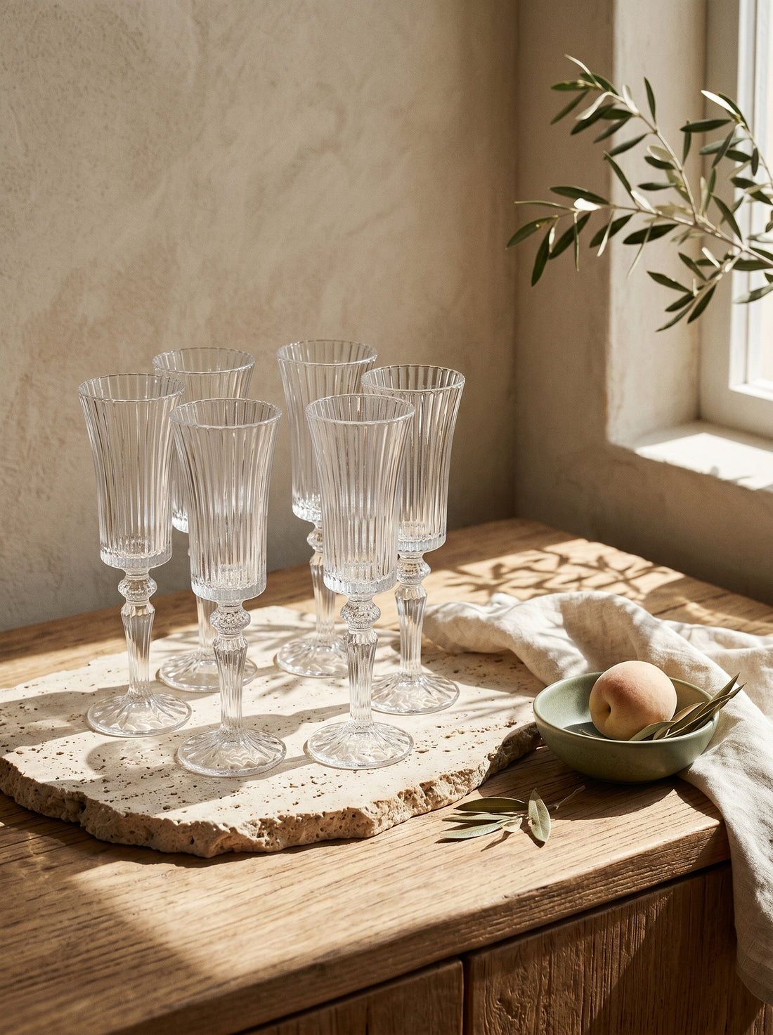 Lot de 6 Verres à pieds Lines élegance Allongé