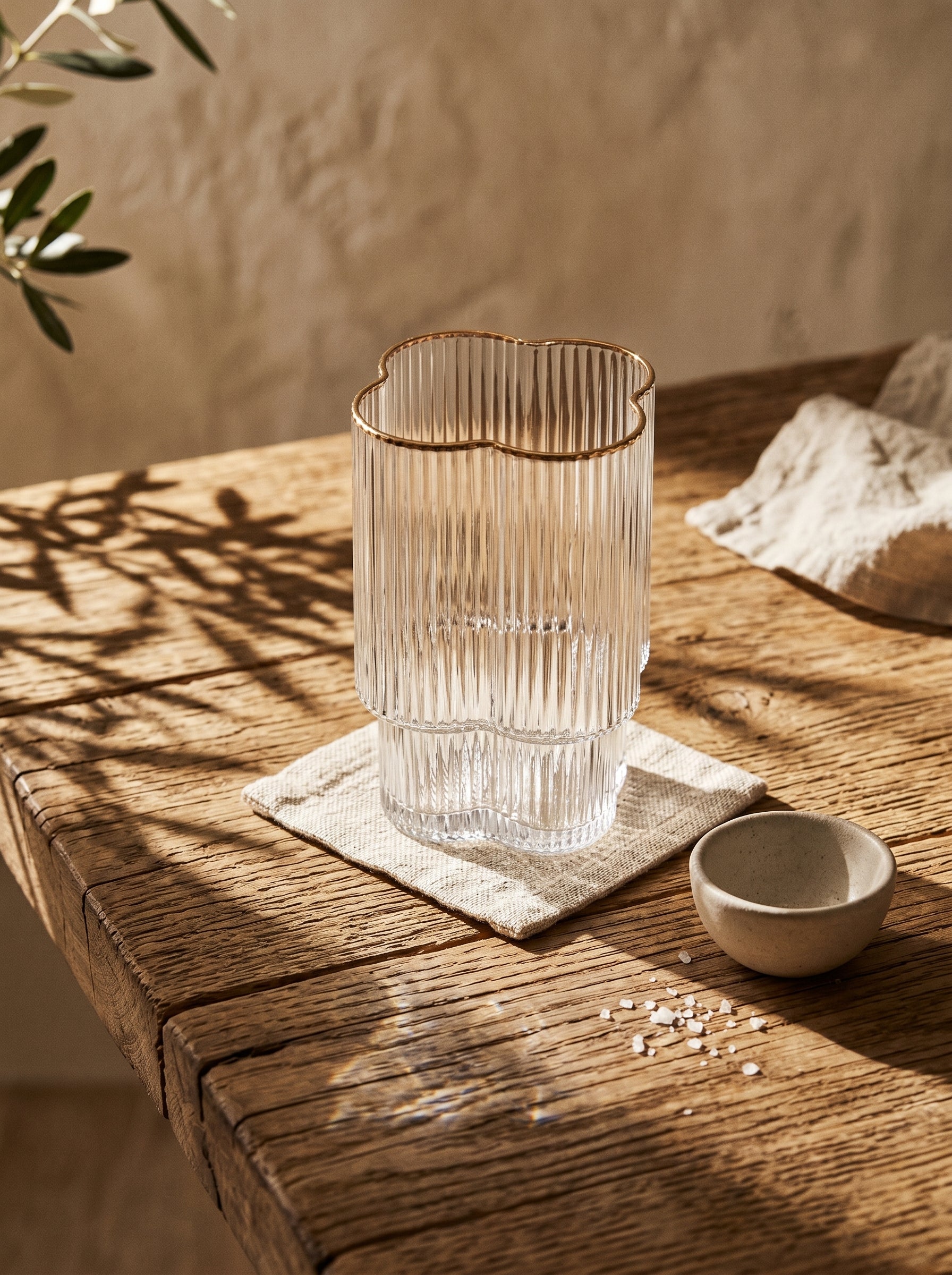 Lot de 6 Petits Verres Trèfle – Liseré doré