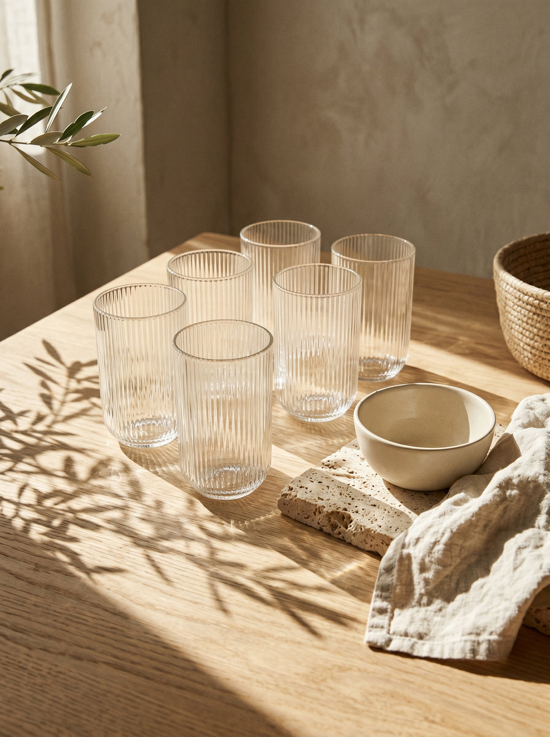 Lot de 6 Grands Verres Stripped