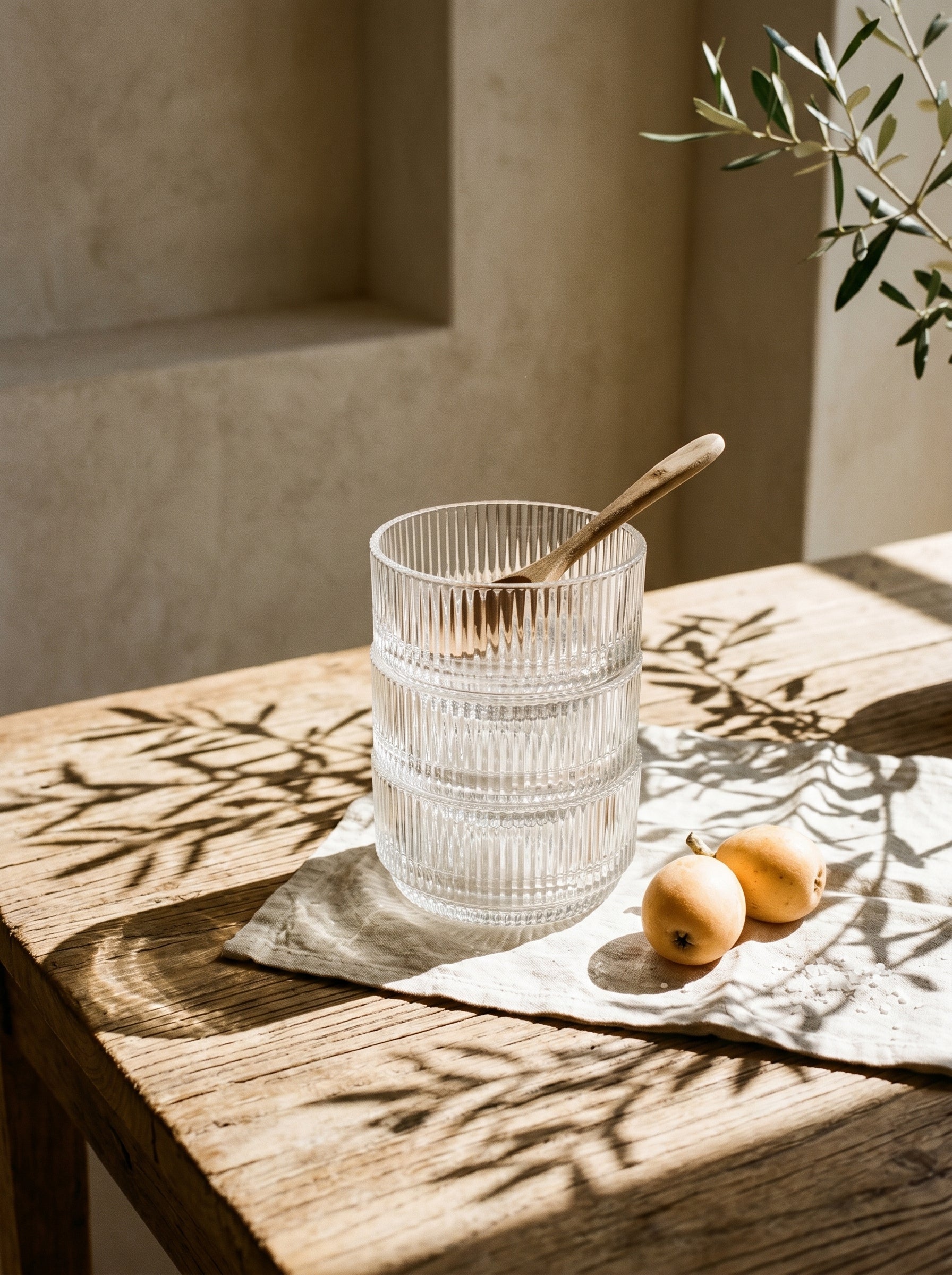 Coupelle en verre strié Stripes à l'unité