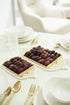 Plateau oriental en bois et acrylique petit - Blanc et doré - Happy Muz Deco
