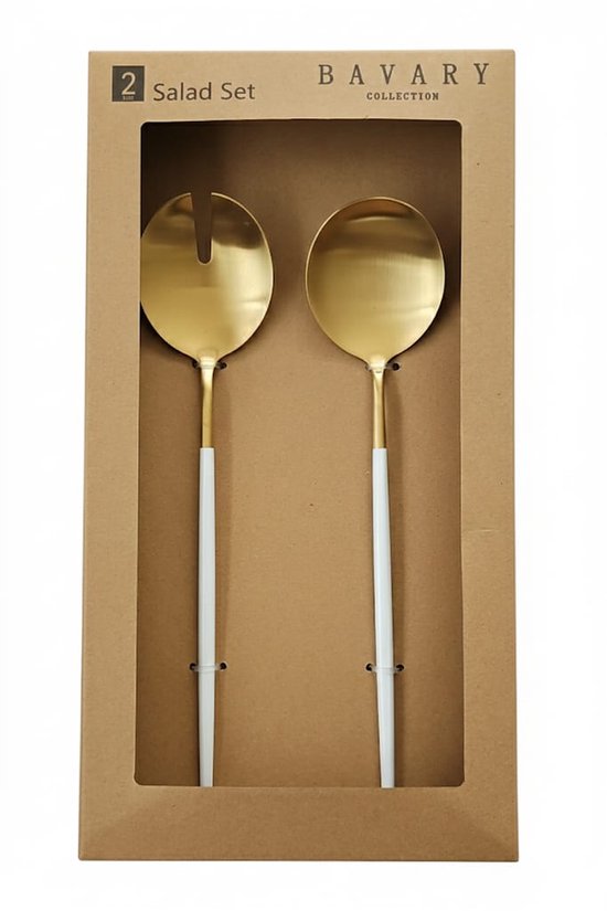Set à Salade Design Doré et Blanc- Happy Muz Deco