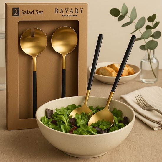 Set à Salade Design Doré et Noir - Happy Muz Deco
