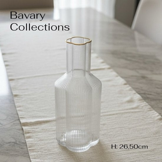 Carafe Trèfle en verre – Liseré doré - Happymuzdeco