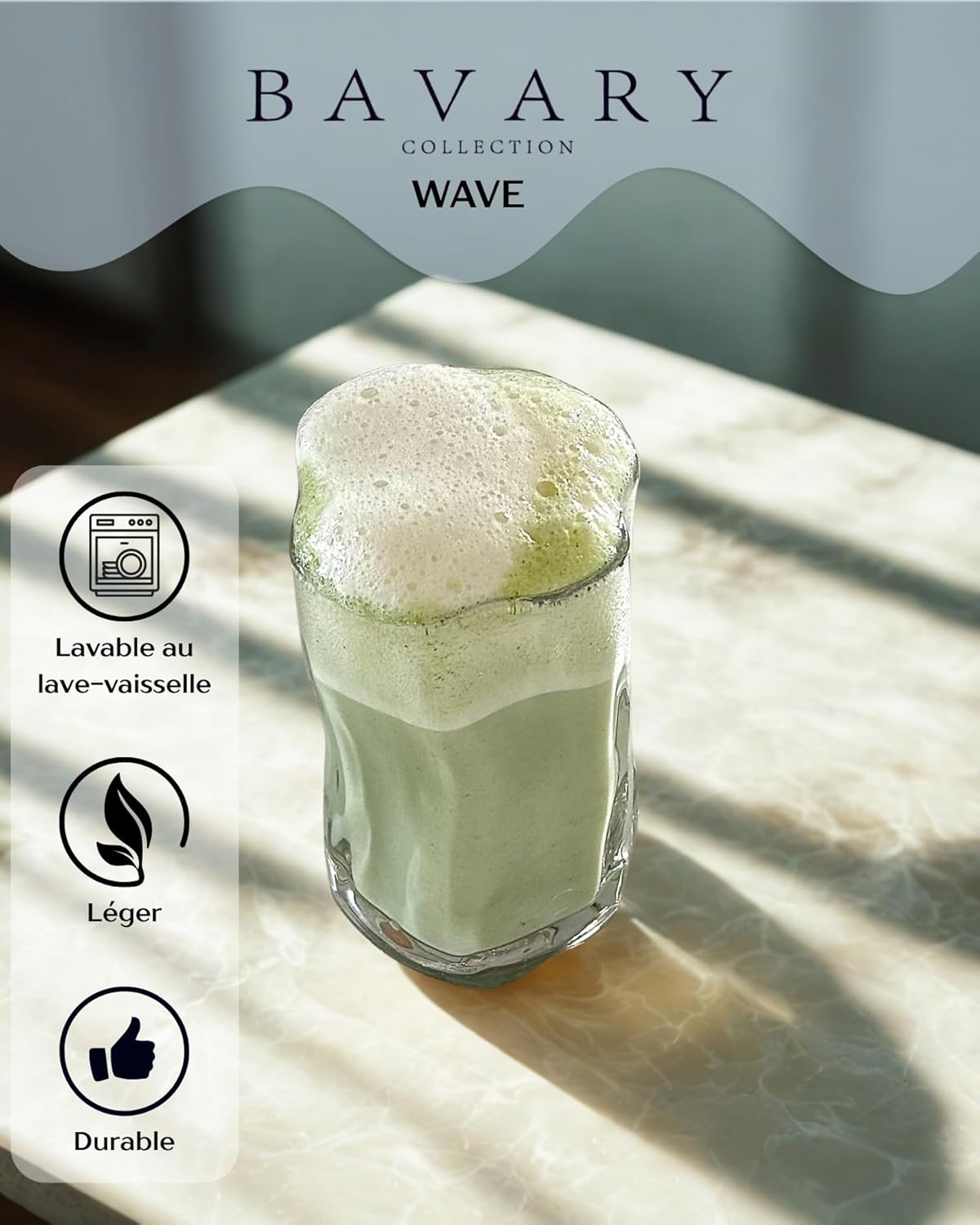 Lot de 6 Grands Verres Design Wave - Happymuzdeco