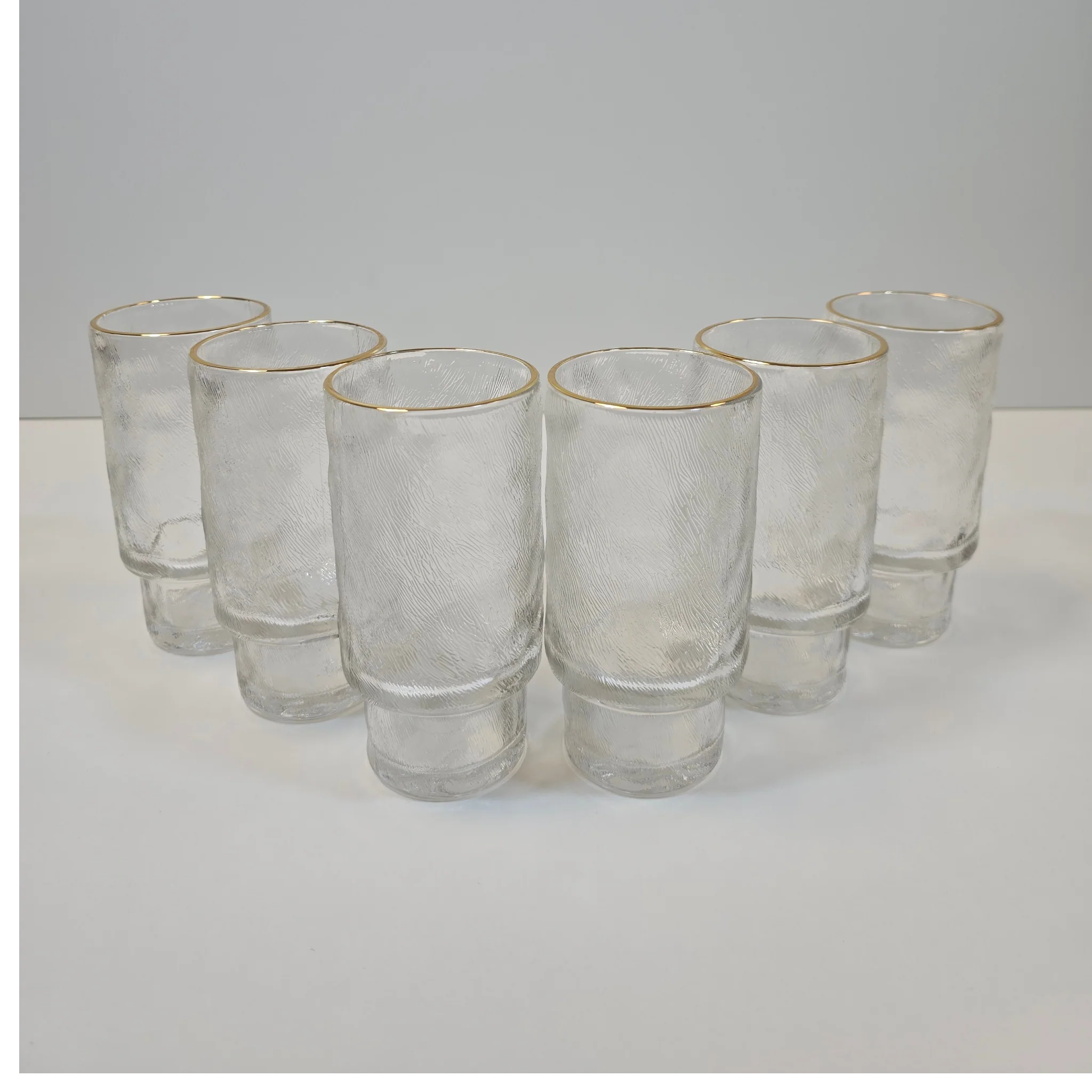 Lot de 6 grands Verres Ice – Liseré Doré - Happymuzdeco
