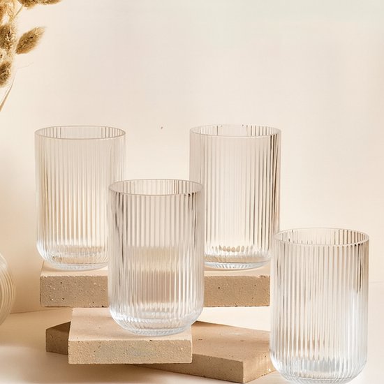 Lot de 6 Grands Verres Stripped - Happymuzdeco