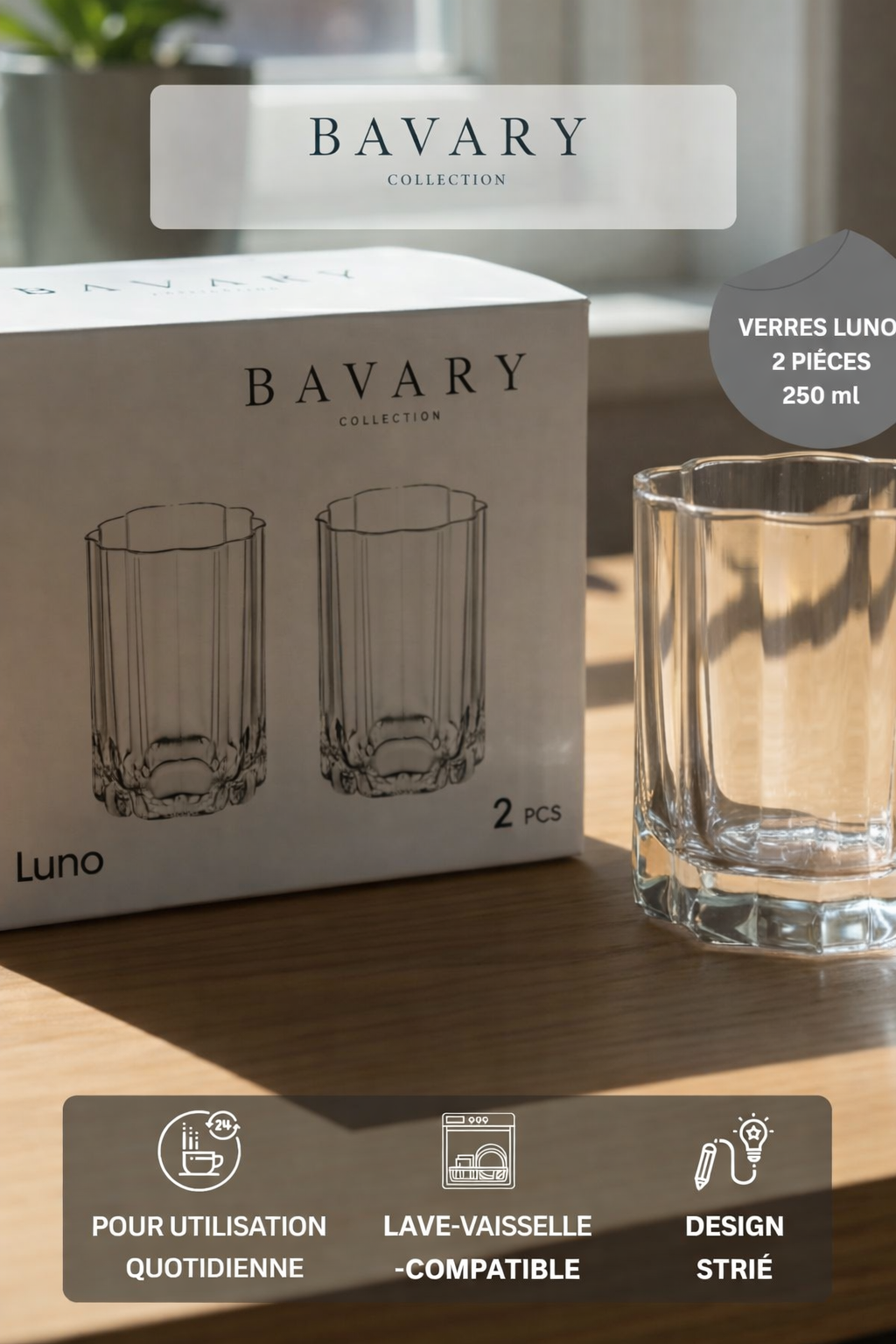 Lot de 2 Petit Verres Luno - Happymuzdeco