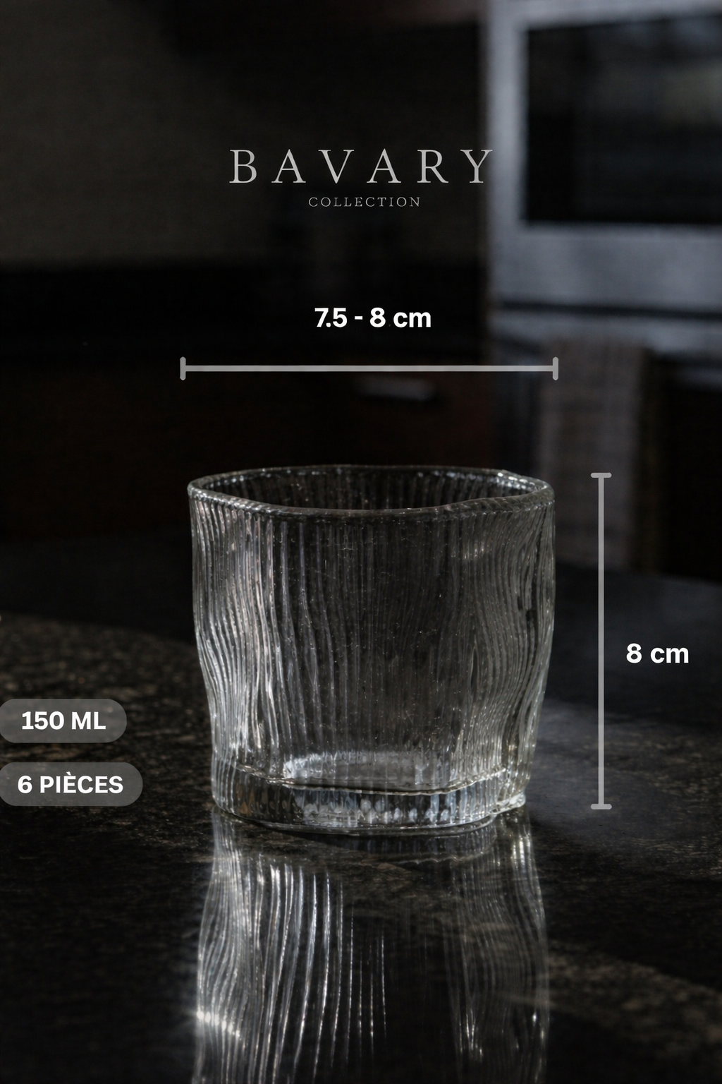 Lot de 6 Petits Verres Design Wave Lines - Happymuzdeco