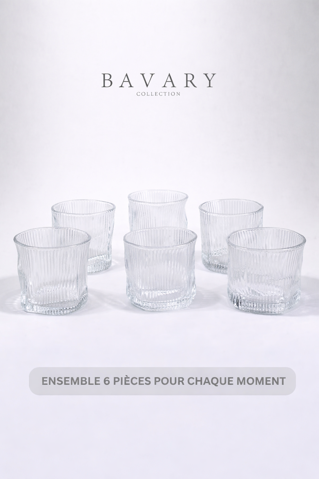 Lot de 6 Petits Verres Design Wave Lines - Happymuzdeco