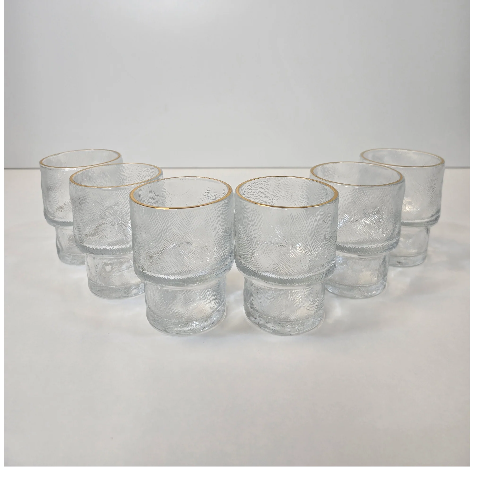Lot de 6 petits Verres Ice - Liseré Doré - Happymuzdeco