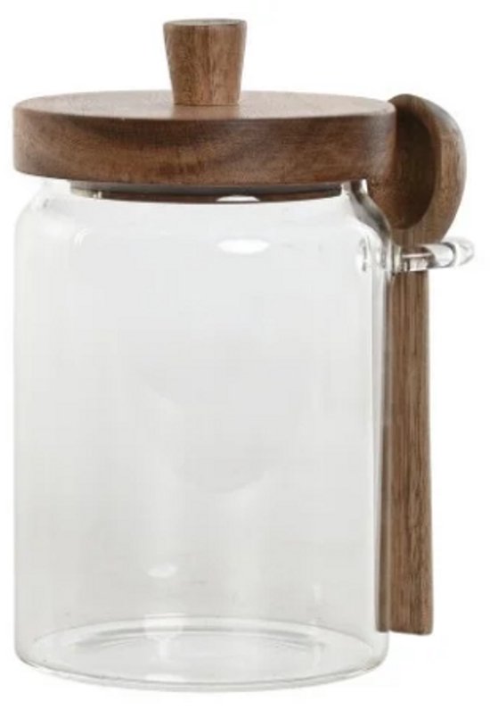 Pot de cuisine en bois d’acacia – Rangement alimentaire - Happymuzdeco