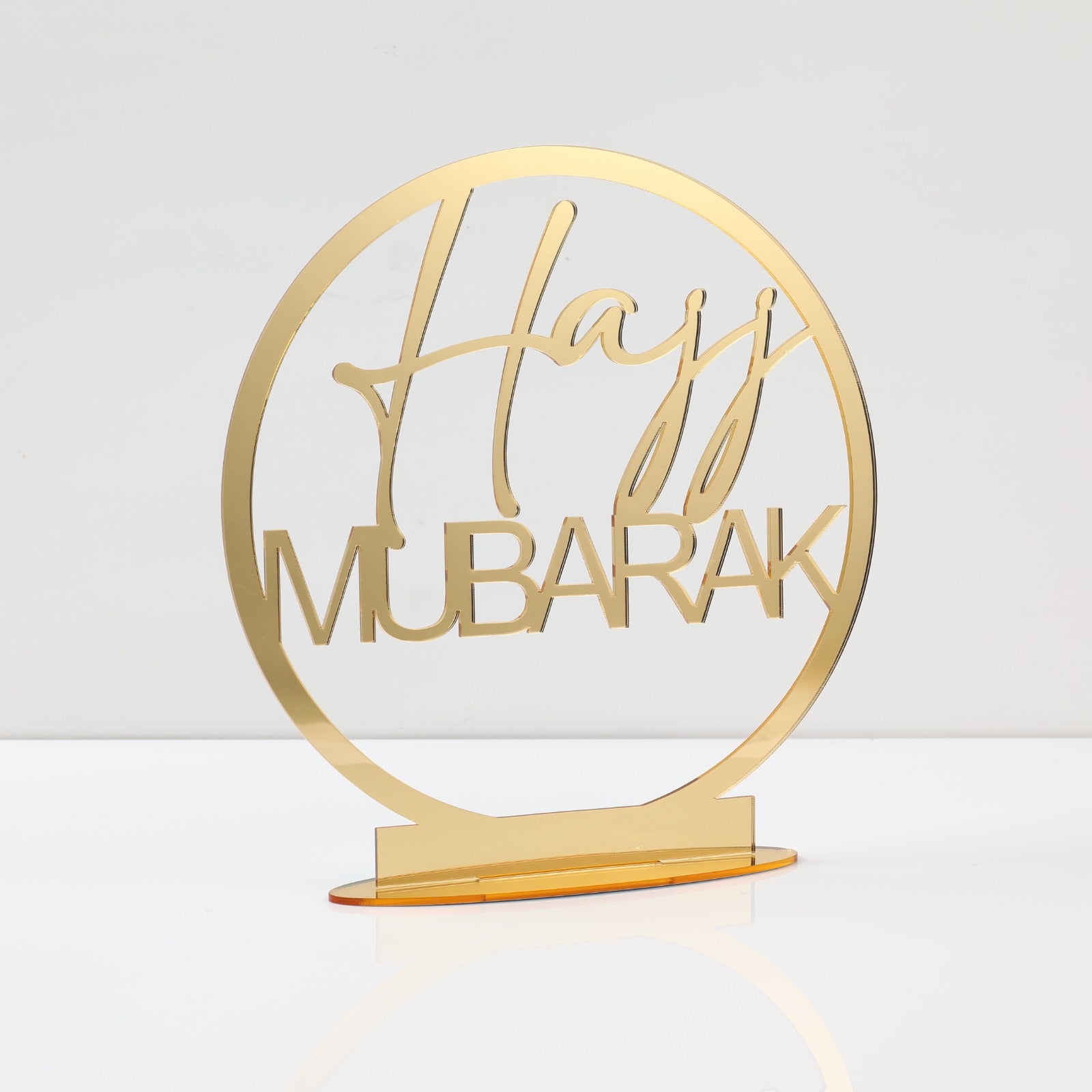 Déco en Acrylique Hajj Mubarak - Doré - Happy Muz Deco