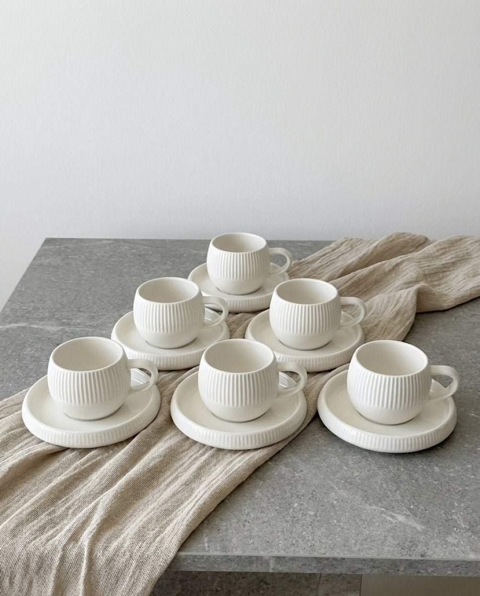 Service à café Chubby Lines – Tasses 120 ml - Happymuzdeco