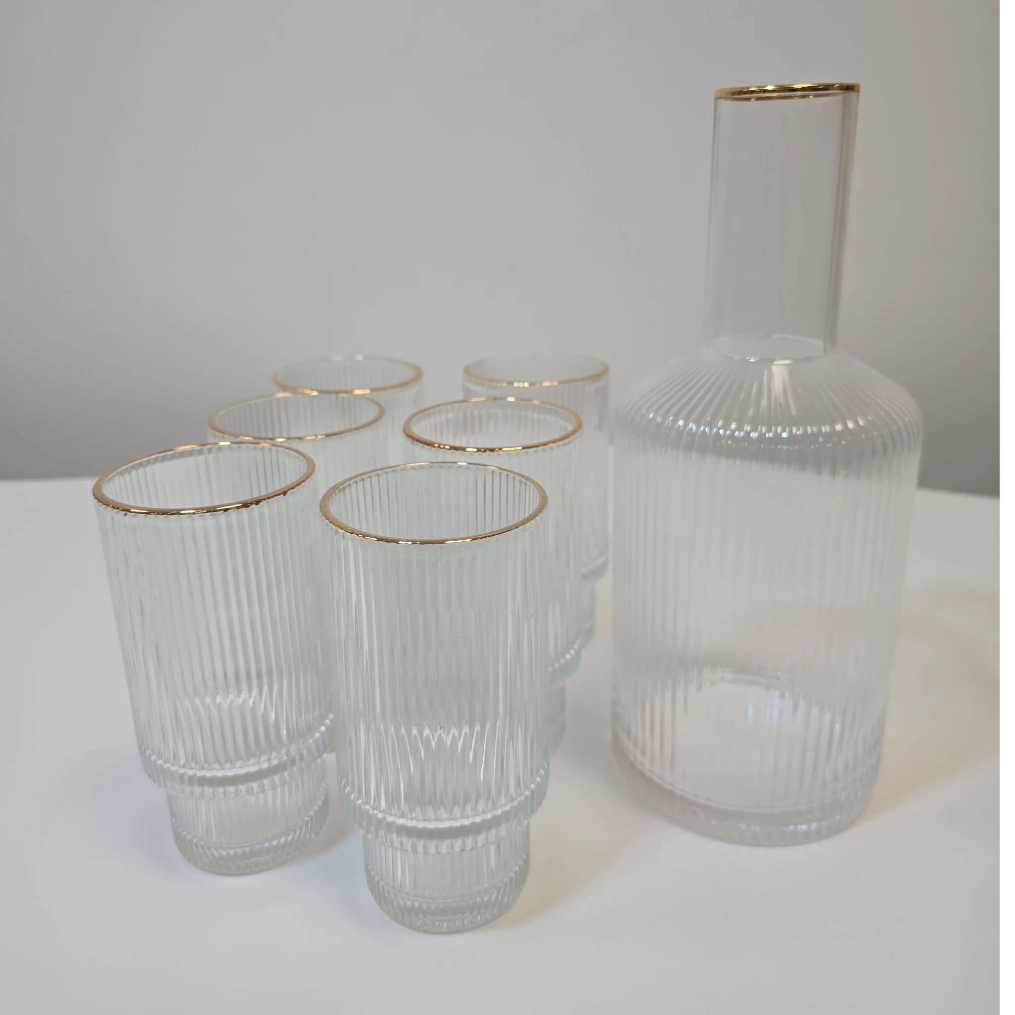 Service carafe et verres – Liseré doré - Happymuzdeco