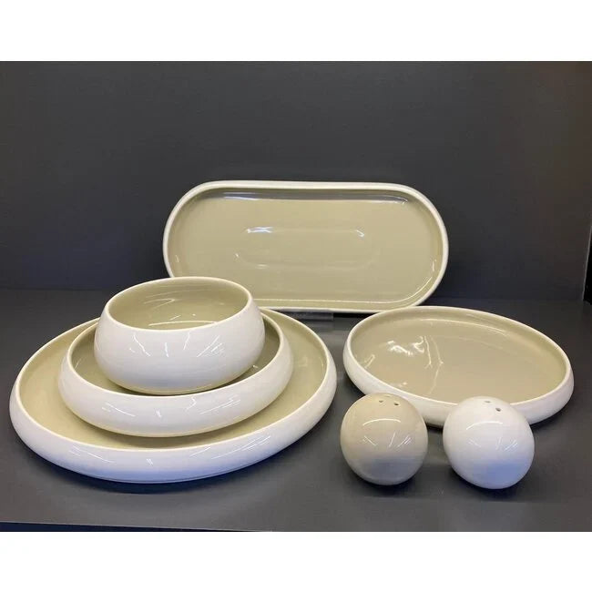 Service de vaisselle Chubby Blanc et Beige – 27 Pièces - Happymuzdeco