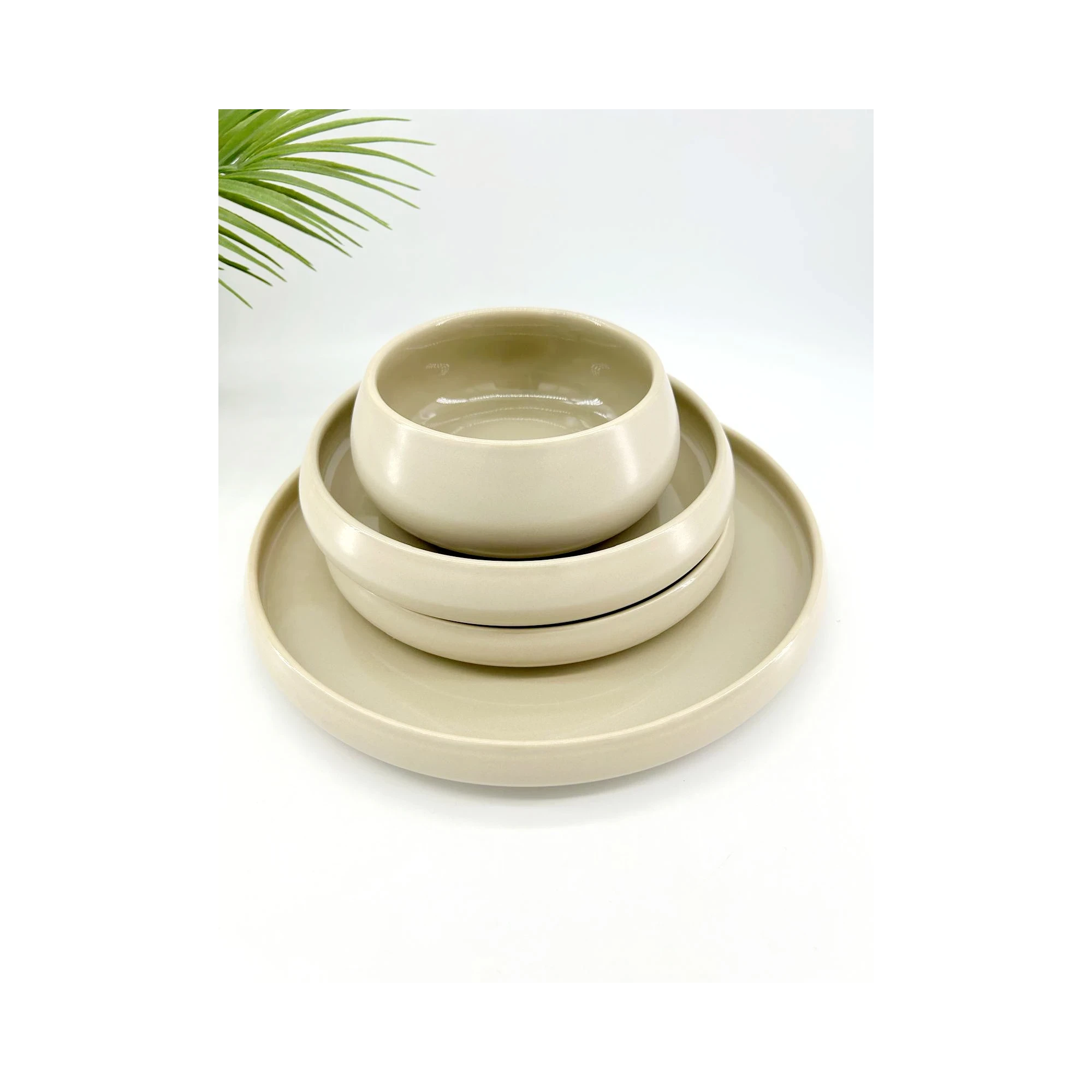 Service de vaisselle Chubby crème – 24 pièces