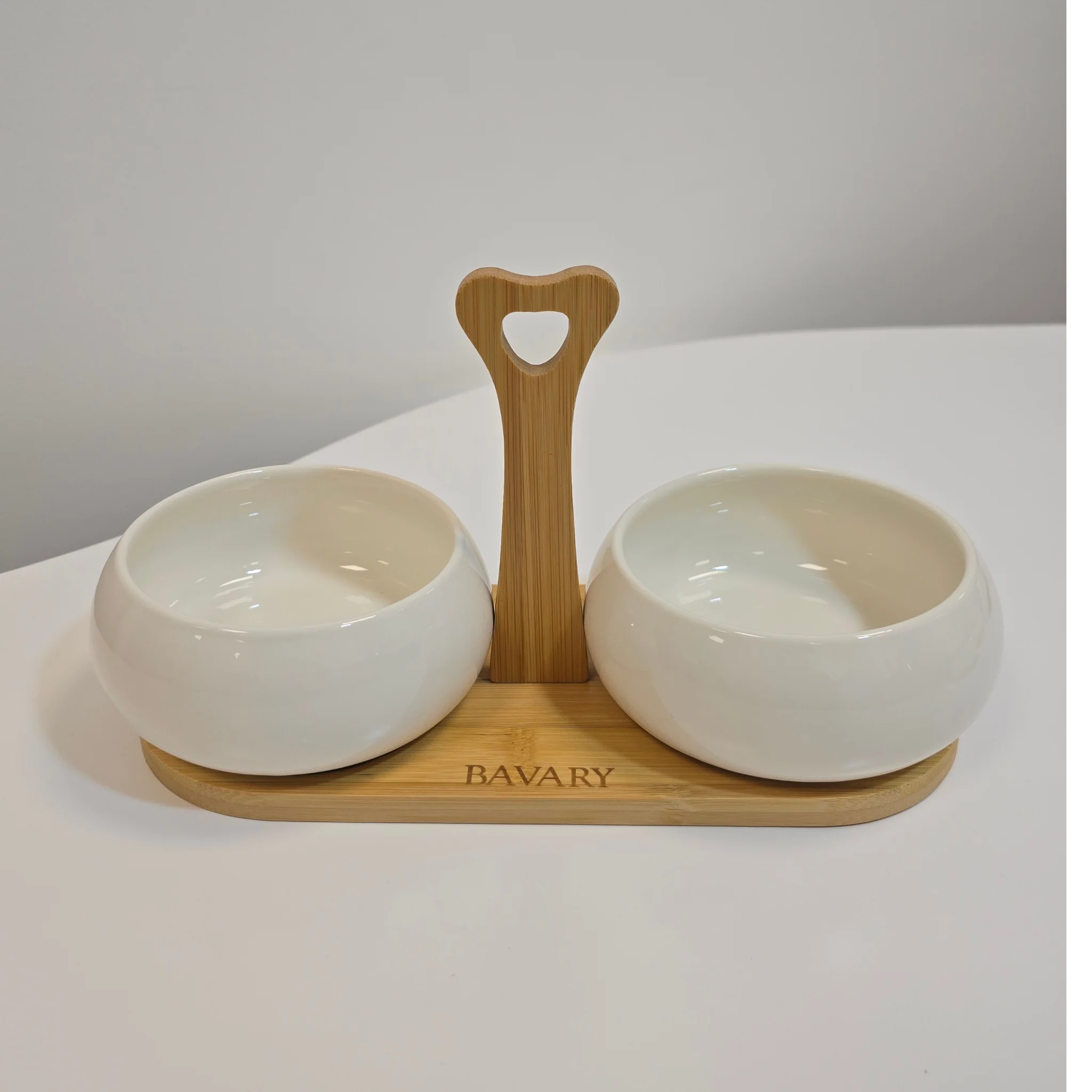 Set de bols apéritif Chubby avec support en bambou - Happymuzdeco