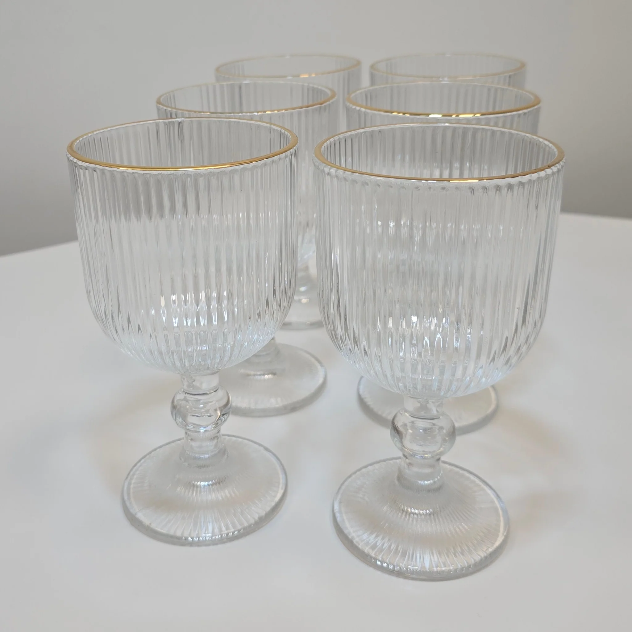 Lot de 6 Verres à pied Line – Liseré Doré - Happymuzdeco