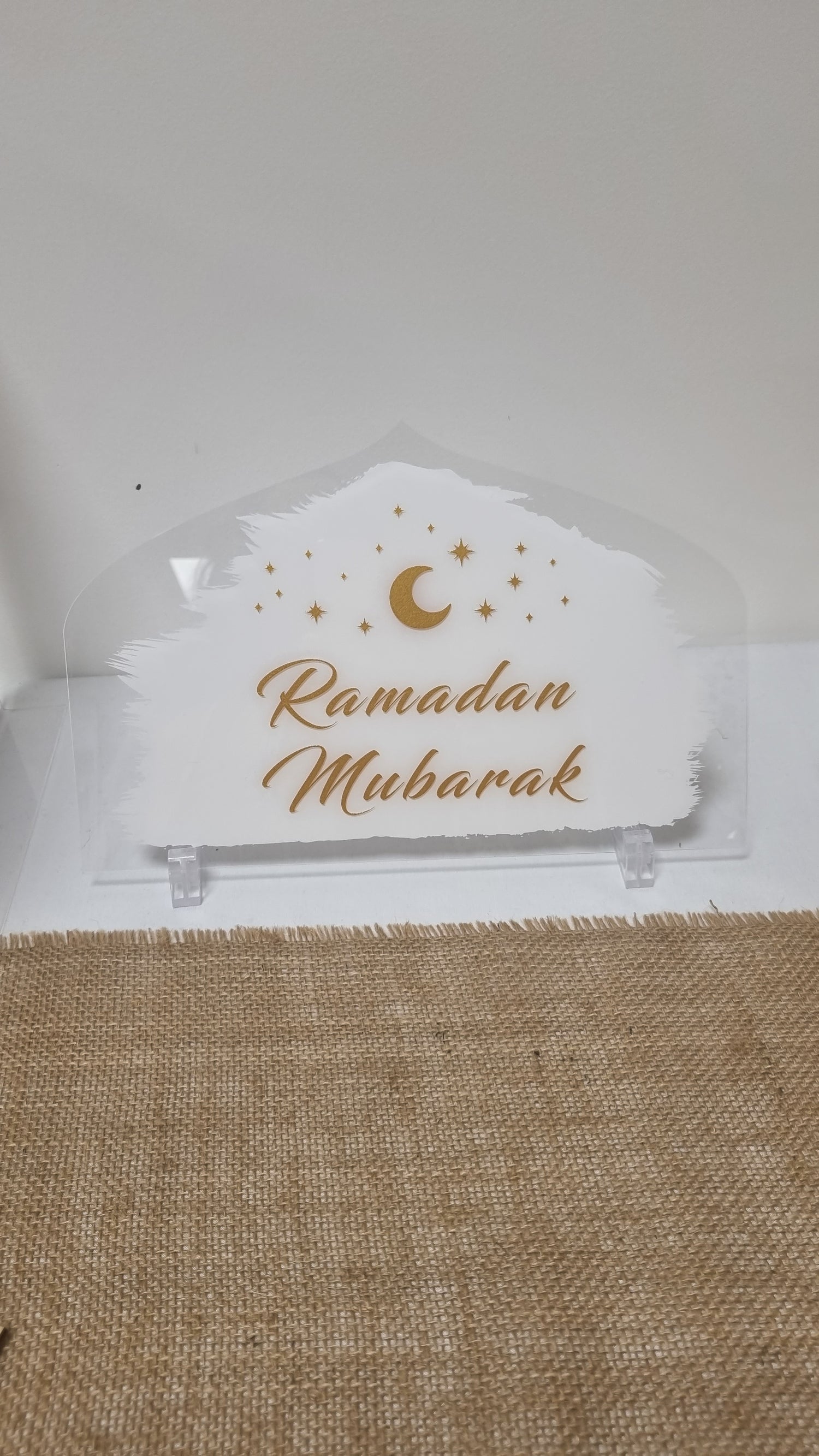 Décoration Ramadan Mubarak - Acrylique transparent et doré pailleté - Happy Muz Deco