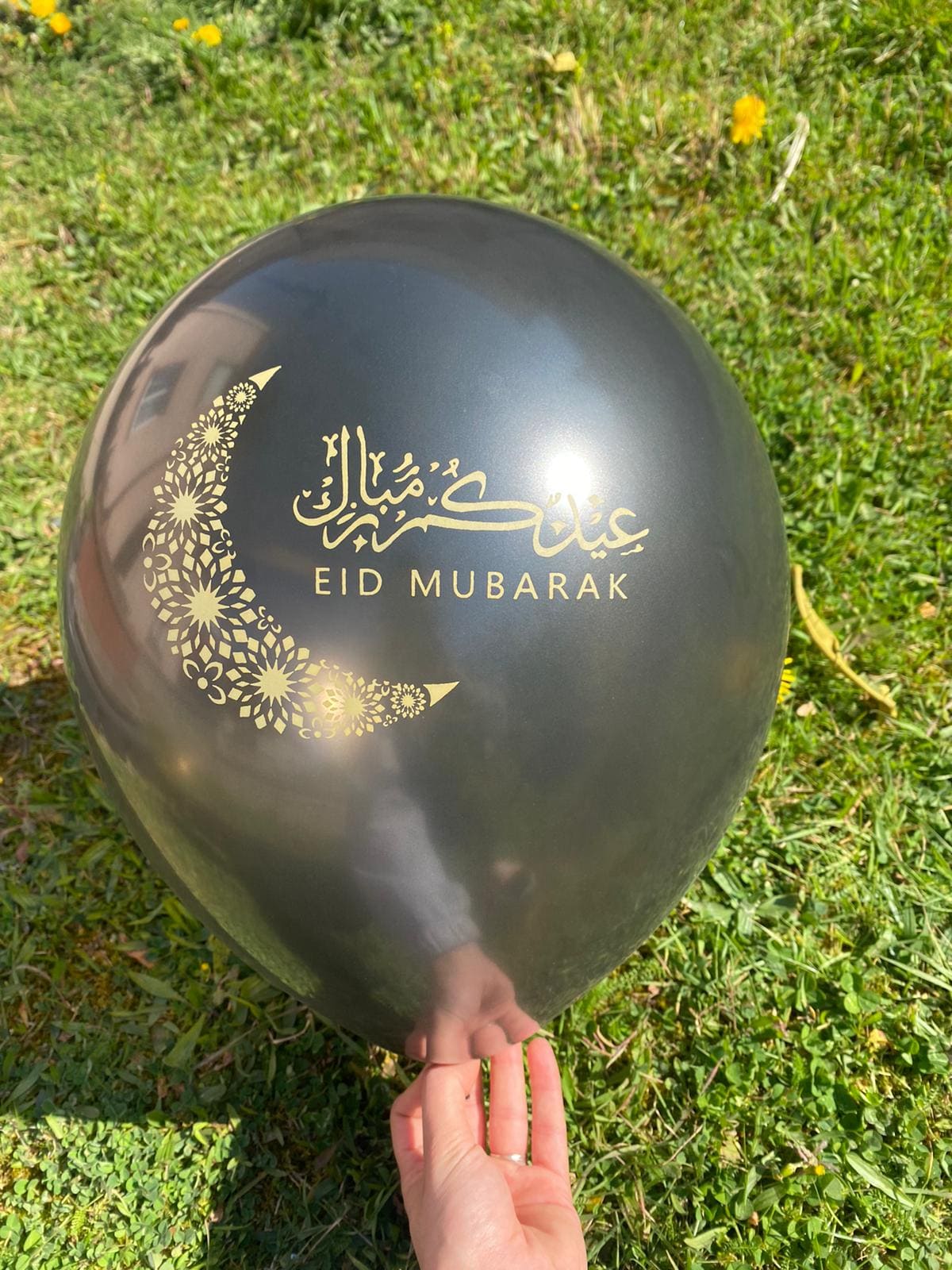 Ballons métallisés Eid Mubarak Lune Noir