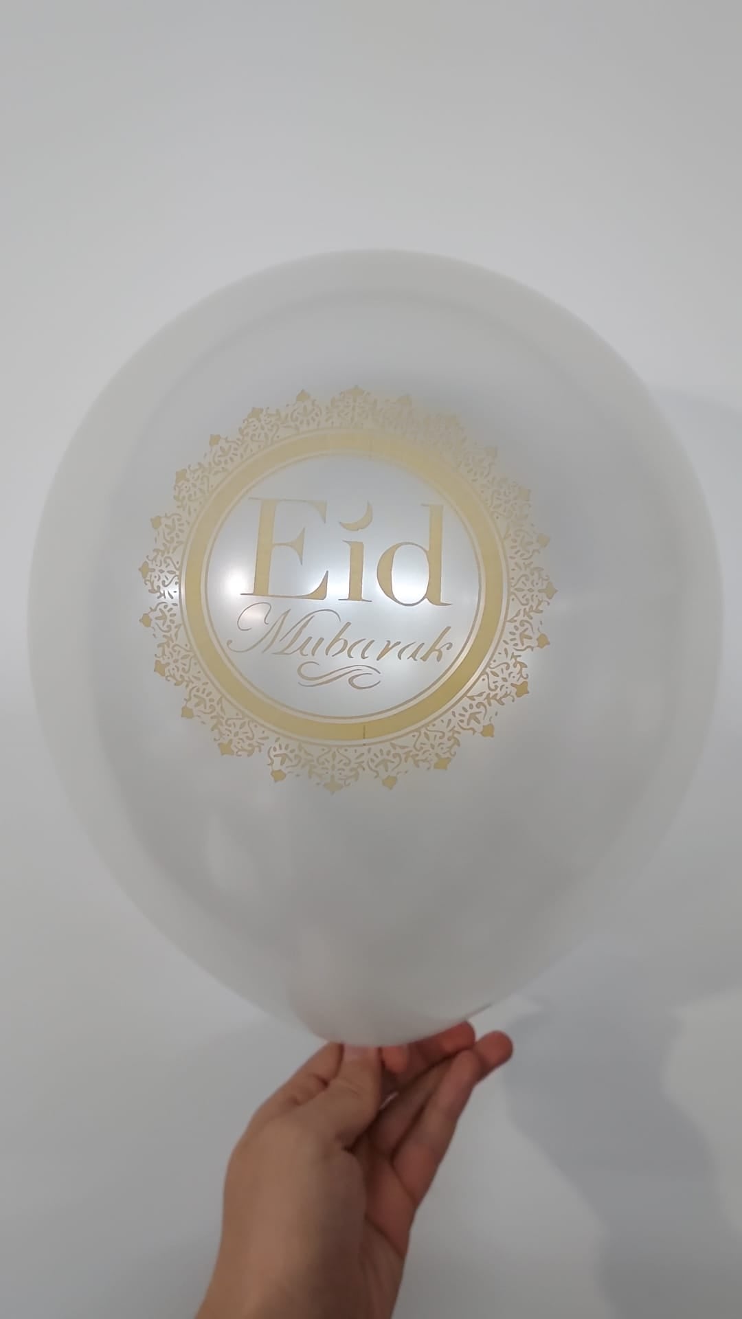 Ballons métallisés Eid Mubarak Rosace Blanc