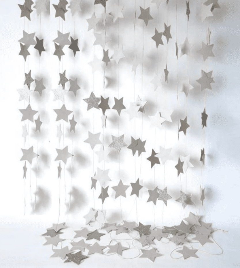 Banderole etoilee pailletee Argent A