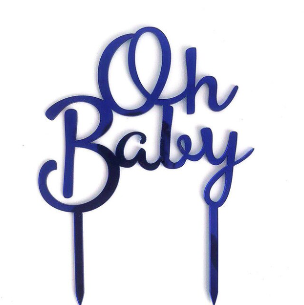 Cake topper Oh Baby Bleu