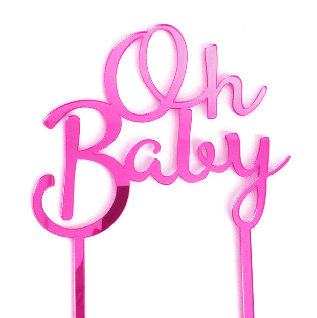 Cake topper Oh Baby Rose Fuchsia