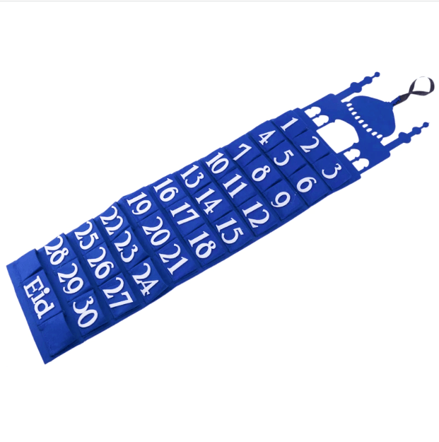calendrier bleu deco decoration eid mubarak ramadan 2022