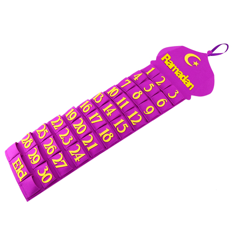 calendrier violet deco decoration eid mubarak ramadan 2022