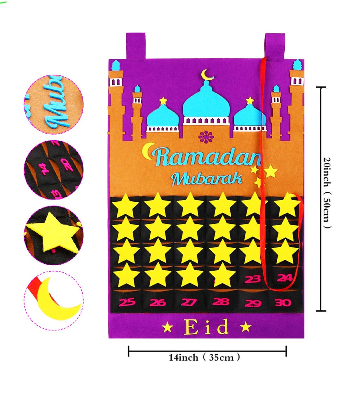 calendrier etoile du ramadan violet | Ramadan Calendar | Ramadan Quiz | Kids games