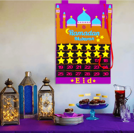 calendrier etoile du ramadan violet | Ramadan Calendar | Ramadan Quiz | Kids games