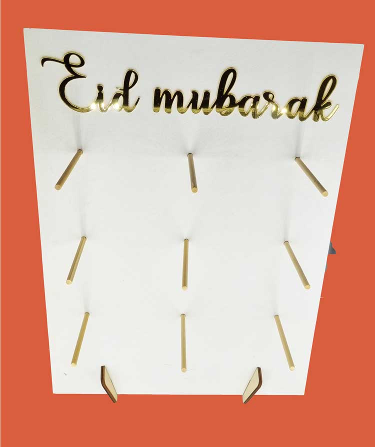 Présentoir à donuts Eid Mubarak - Blanc