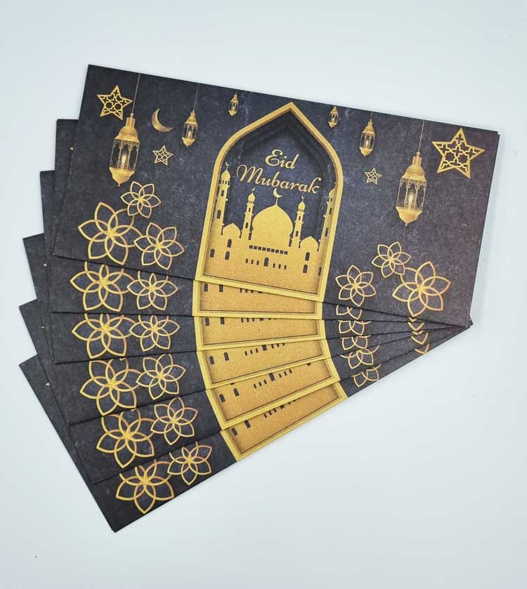 Enveloppes cadeaux Eid Mubarak - Noir Lanterne