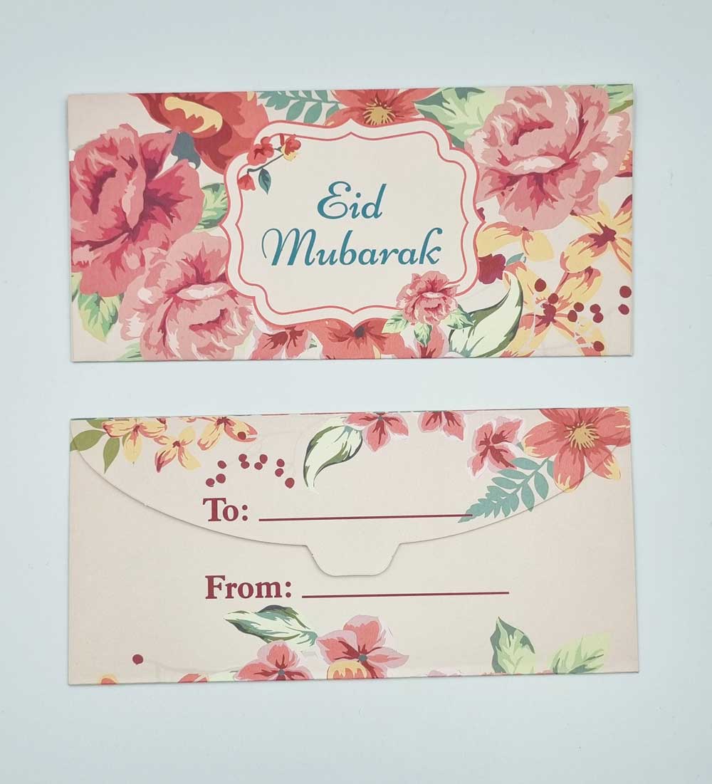 Enveloppes cadeaux Eid Mubarak - Rose fleuri