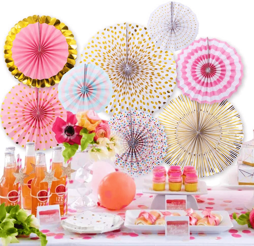 Eventails Dore rose C - Happy Muz Deco