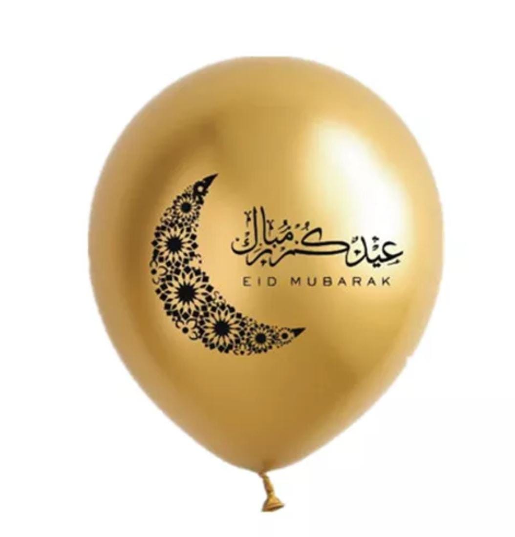 Ballons métallisés Eid Mubarak x 5