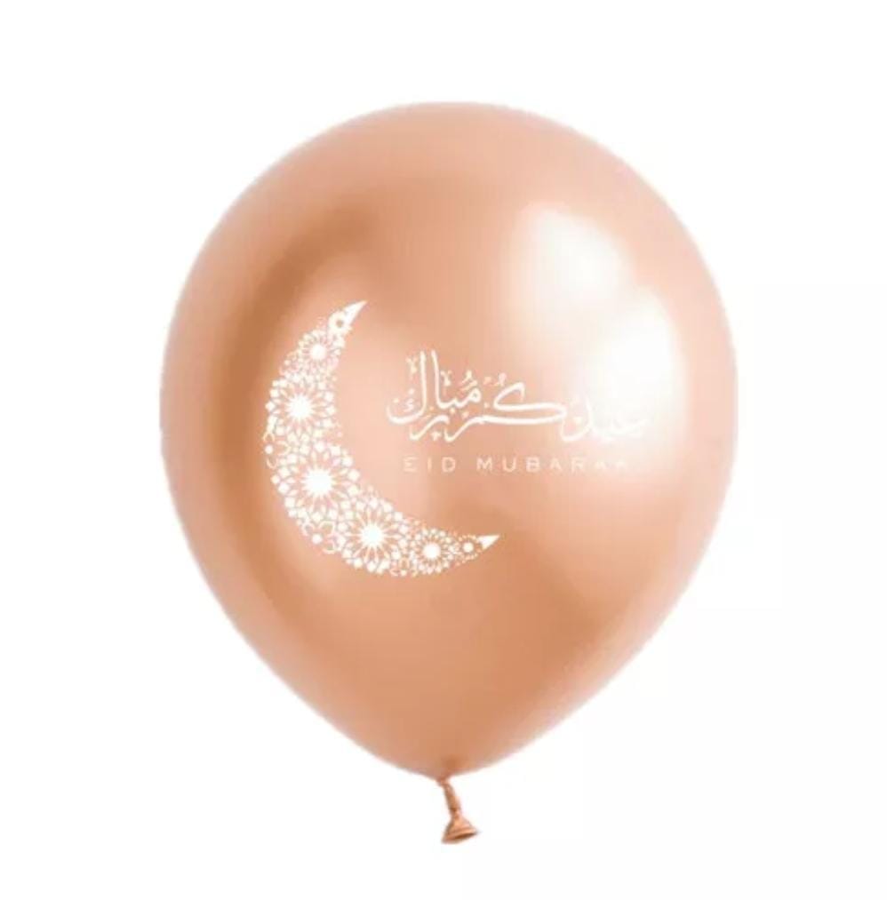 Ballons métallisés Eid Mubarak x 5