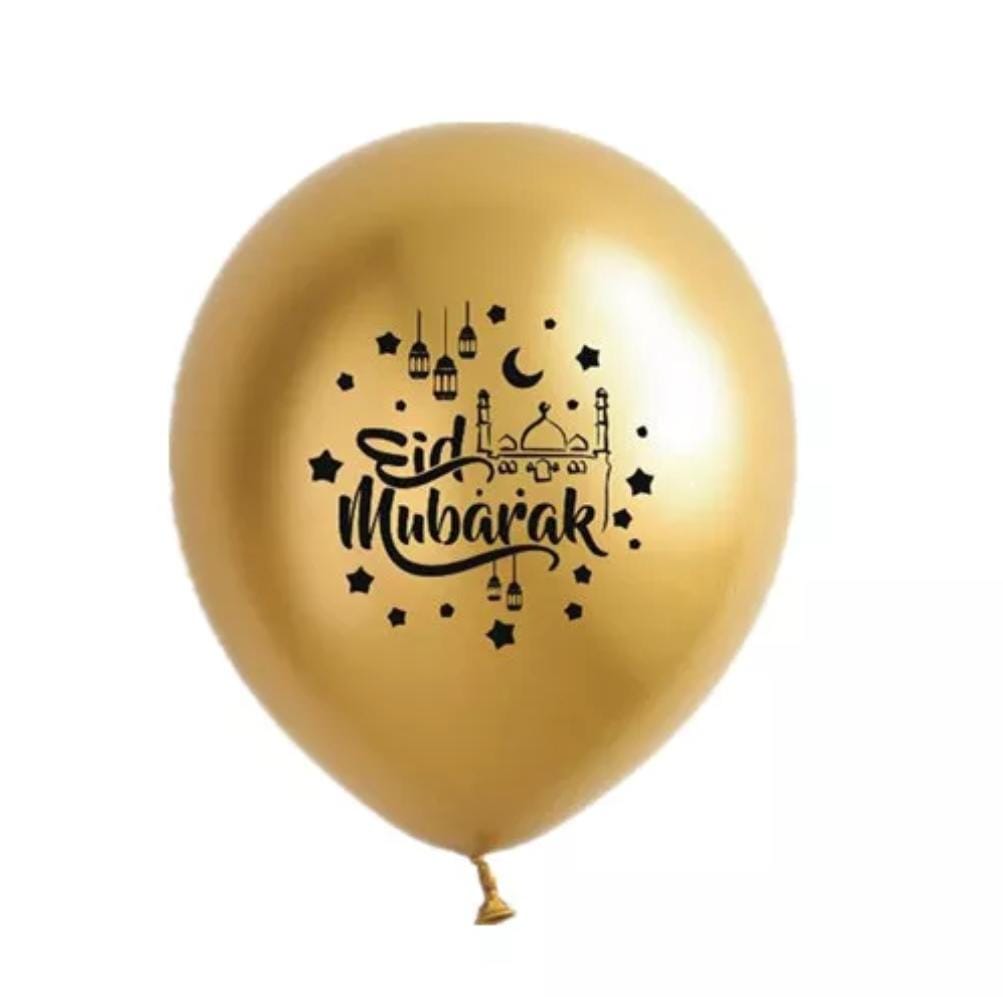Ballons métallisés Eid Mubarak x 5