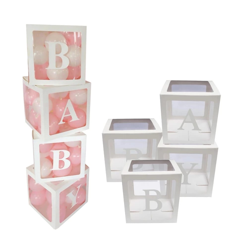 Baby Shower Box avec ballons - Baby Girl